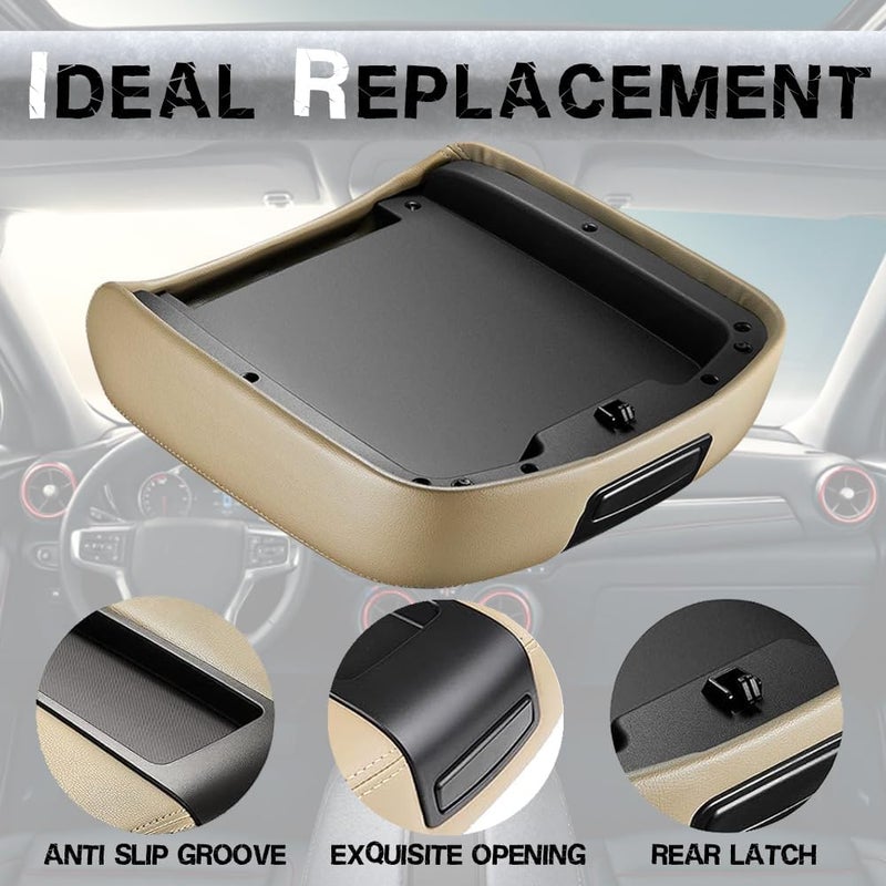 Citumo Center Console Armrest lid Cover Compatible with 2007-2013 Silverado Tahoe Suburba Avalanche Sierra Yukon XL Arm Rest Center Console Cover Lid, Replac OE 19328711, Beige - Image 4